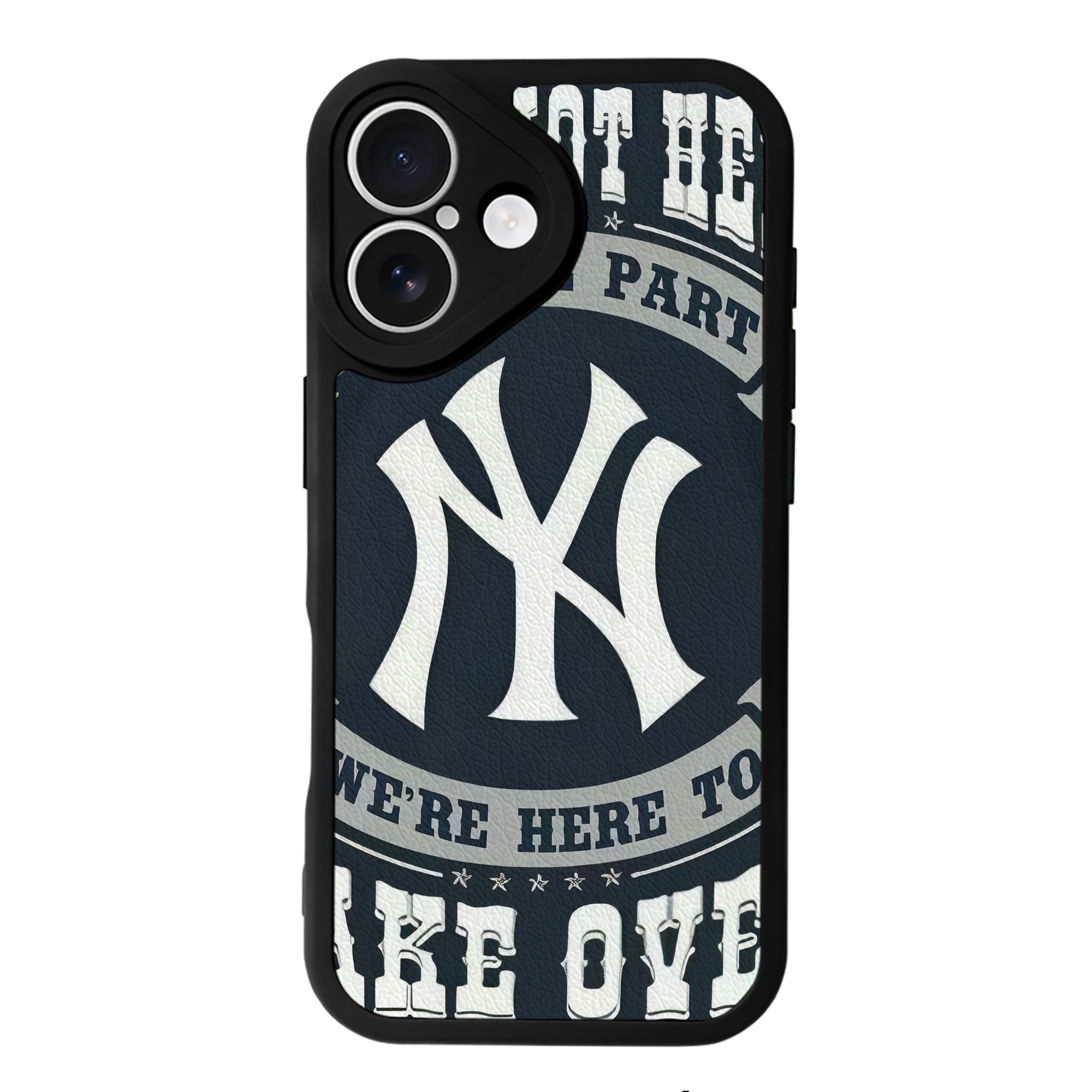New York Yankees 302 IPhone 16 Silicone Leather Case – UV Print, Lambskin Texture – Perfect Fit, Wireless Charging Compatible, Scratch Resistant, Precise Cutouts – Stylish Protection For IPhone 16